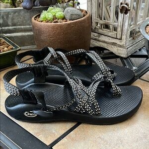 Chaco Black Adventure Sandals with Adjustable Straps